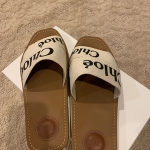 Chloe woody sandal cream/white  size 39 euro/8.5 US